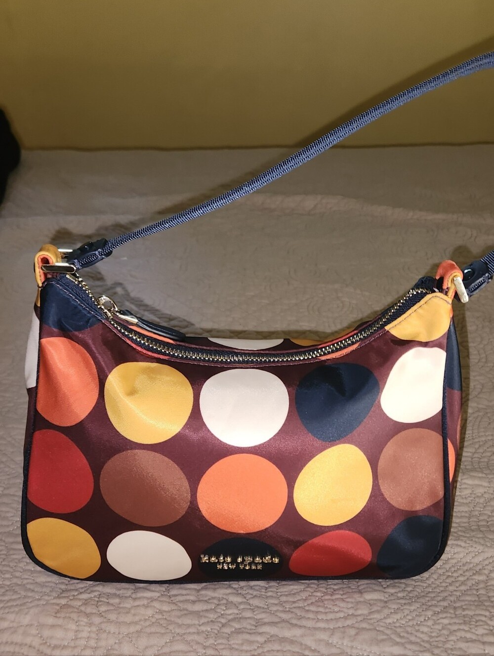 kate spade Multicolor Polka Dot Shoulder Bag in Burgundy Base